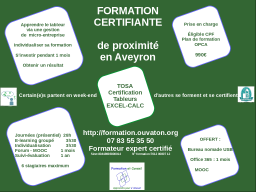 Certification TOSA sur EXCEL